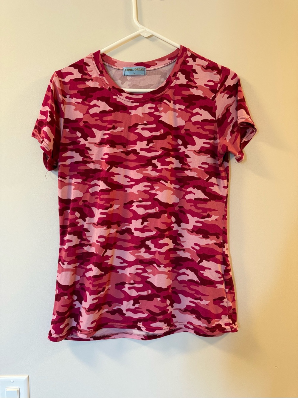 Emme Jordan Pink Camo Crewneck Short Sleeve Tee